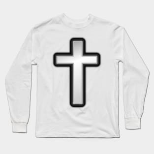 Black and White Cross Long Sleeve T-Shirt